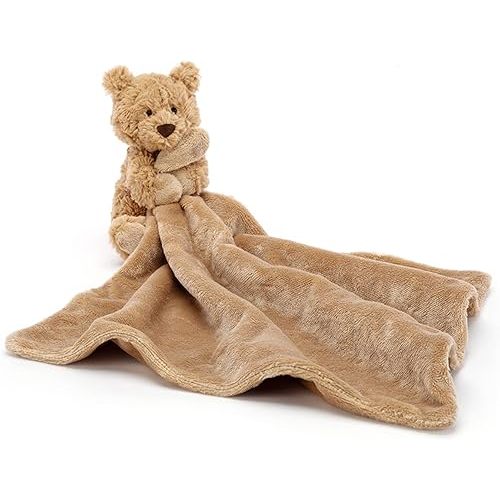 Jellycat Bartholomew Bear Soother, 13.5 inches - Security Blanket & Lovey for Babies - Baby Gift