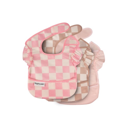 Mess-Proof and Waterproof Baby Food BPA-Free Bib w/Adjustable Closure 3pc - Solids