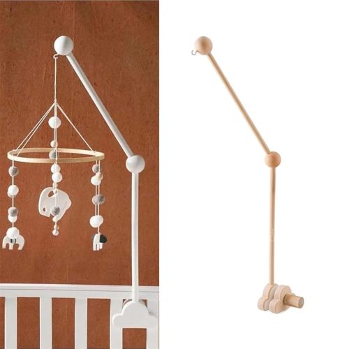 Hanging Wooden Baby Crib Mobile Arm, Baby Mobile Holder Arm, Mobile Arm for Crib, Strong Slip Attachment Wooden Nursery Accessories Bed Decor Bell