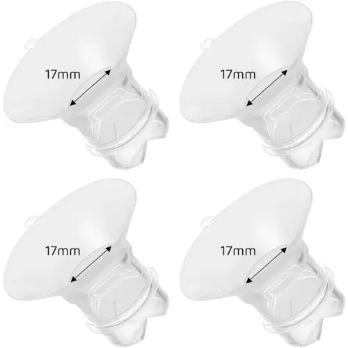 Flange Inserts 17mm Compatible with Medela/Spectra/TSRETE/Elvie/Momcozy/Bellababy Breast Pump 24mm Shields/Flanges, Reduce 24mm Nipple Tunnel Down to 17 mm, 4PCS