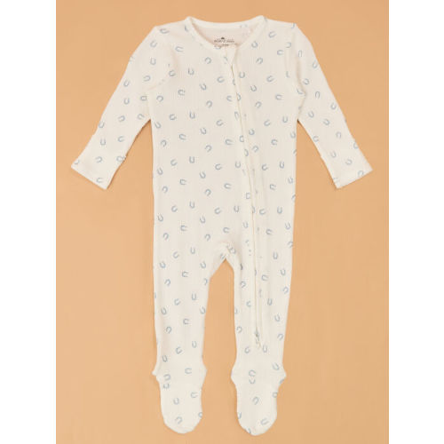 Little Horseshoes Footie in Ivory & Blue | AS Kids