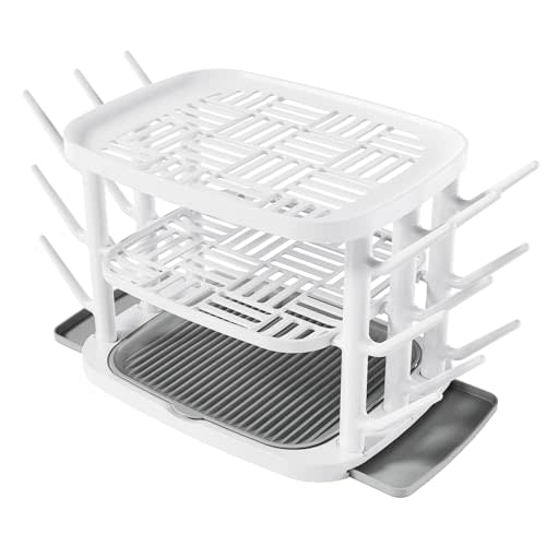Baby Bottle Drying Rack,3-Tier Large Capacity Countertop Organizer with 360° Ventilation, Removable Drip Tray, Non-Slip Base – Easy to Clean Bottle Holder for Baby Accessories