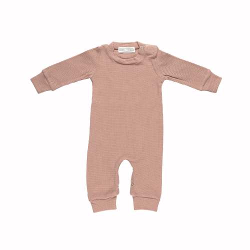 Waffle Knit Romper - Rose