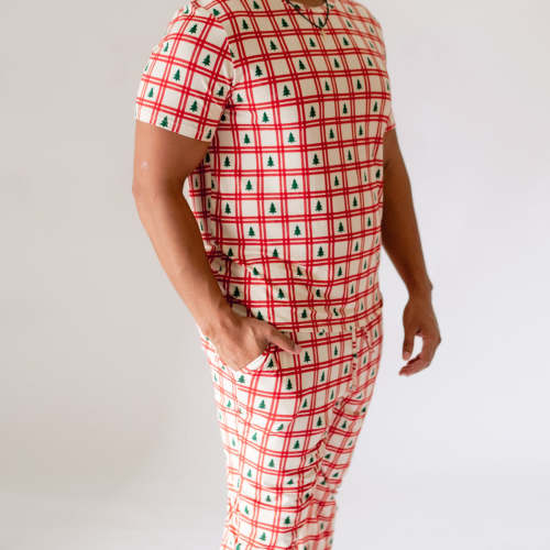 Adult Jogger Set In Christmas Plaid