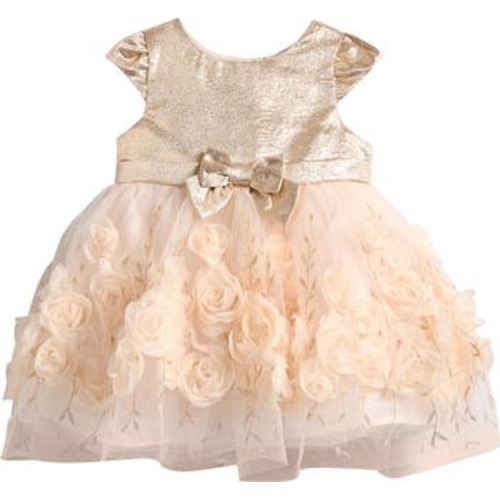 Metallic Brocade & Tulle Party Dress, 12M