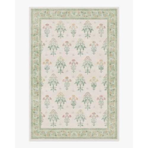 8x10 Ruggable Meadow Sweet Ivory & Green Flatwoven Rug (Flatwoven)