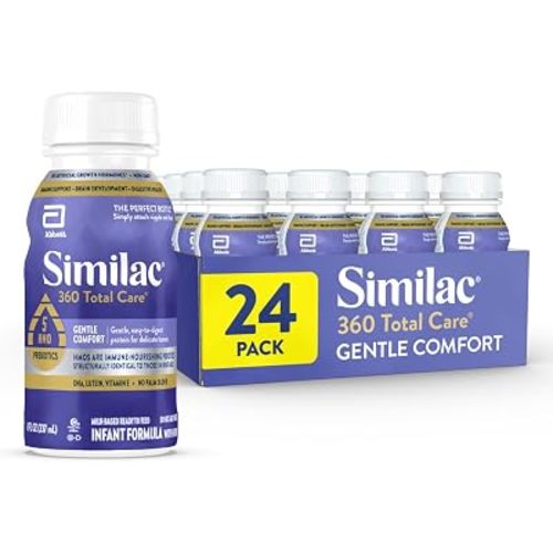 Similac 360 Total Care Gentle Comfort Baby Formula, Easy-to-Digest Formula, Has 5 HMO Prebiotics, Ready-to-Feed Infant Formula, 8-fl-oz Bottle, Pack of 24