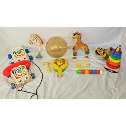 Vintage 1950s Baby Toy Lot of 12 Fisher Price Gabriel Alan Jay Chatter Telephone