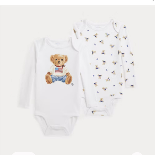 Polo Bear Cotton Bodysuit 2-Pack