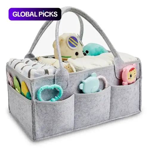 Cute Felt Storage Basket, Multi-Purpose Diaper Caddy, Portable - TikTok Shop