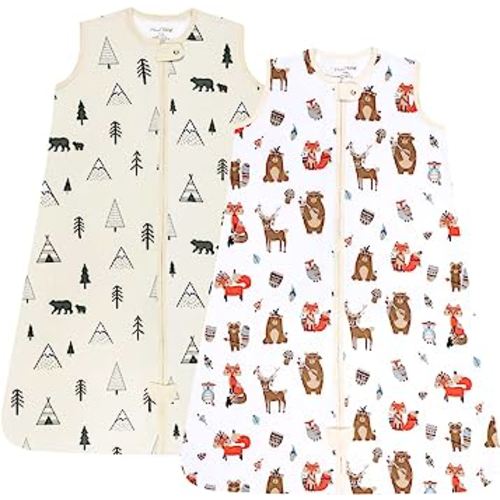 Mama Cheetah Baby Sleep Sack 0.5 TOG, Organic Cotton Baby Wearable Blanket with Two-Way Zipper, Swaddle Transition Baby Sleeping Bag for Newborn Infant Toddler Boy Girl, 0-6 Months