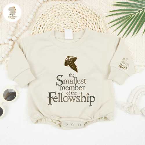 Custom The Smallest Member of the Fellowship Bodysuit, The Lord Of The Rings Baby Romper, Bookish Kid Shirt, The Shire Toddler, Newborn Gift
