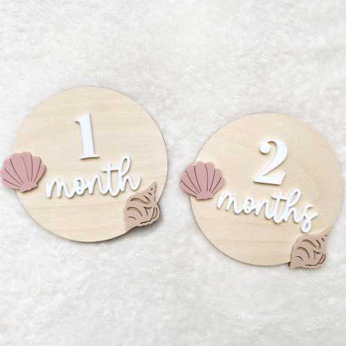 Baby Seashell Monthly Milestone Markers: Seashell Photo Prop