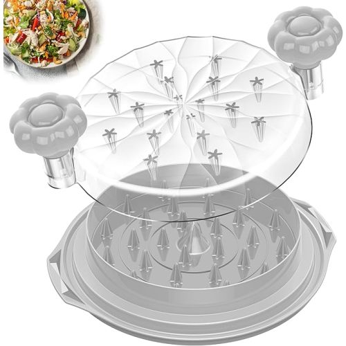 Chicken Shredder Tool Twist Large - 10'' Pro Meat Shredders for Chicken Breast,Visible Kitchen Gadgets Grinder Machine with Brush,Strong Anti-Slip Strip,Ergonomic Handle,BPA Free (Grey)