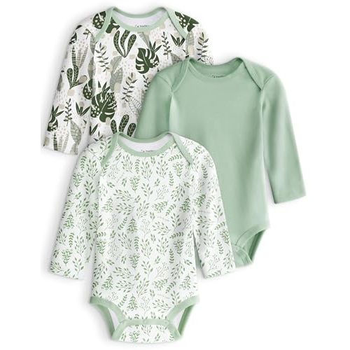 Yoofoss Baby Bodysuits 100% Organic Cotton Baby Onesie Long Sleeve Baby Boys Girls Clothes Soft Newborn Infant Romper, 3 Pack
