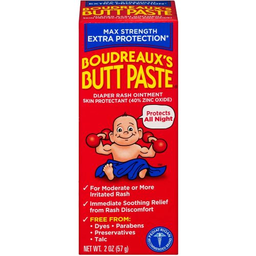 Boudreaux's Butt Paste Maximum Strength Diaper Rash Ointment, 2 Ounce Tube - Pack of 1 - 2 Ounce (Pack of 1)