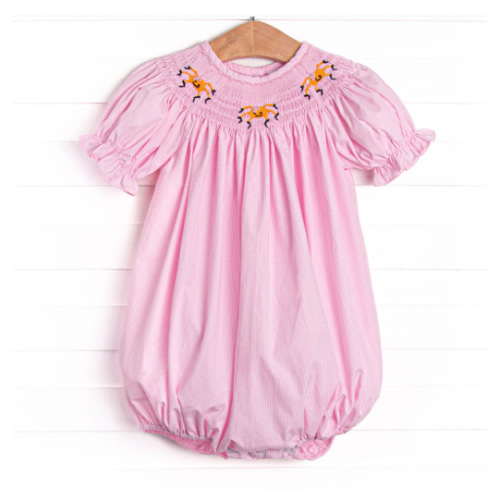 Spooky Spider Smocked Bubble, Pink Gingham – Stitchy Fish