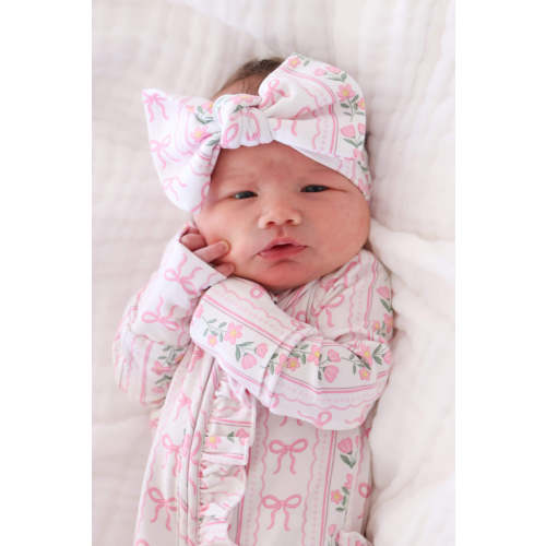 Ruffle Zipper Footie in Coquette Garden | Caden Lane