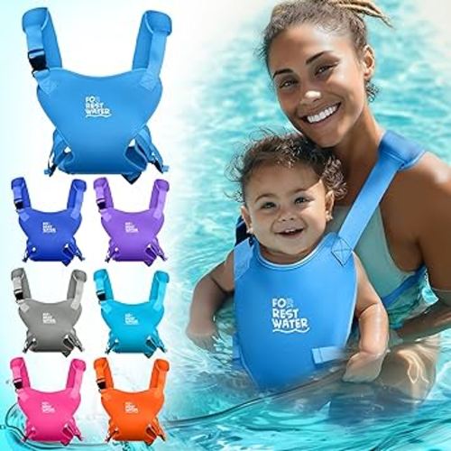 Baby Carrier - Premium Neoprene Ergonomic for Warm & Safe Water & Land Fun (4-24 Months) - Adjustable Infant & Toddler Harness – Summer & Winter Baby Carrier (Blue)