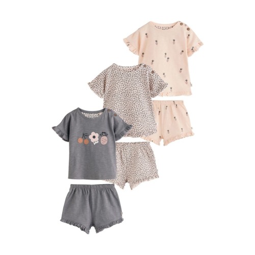 6-Pack Assorted Frill T-Shirts & Shorts Set