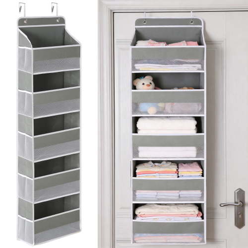 Hanging Closet Organizer, 5 Tier Over the Door Storage Organizer, Heavy Duty Hanging Storage Shelf for Bedroom, Closet, Dorm and Bathroom
