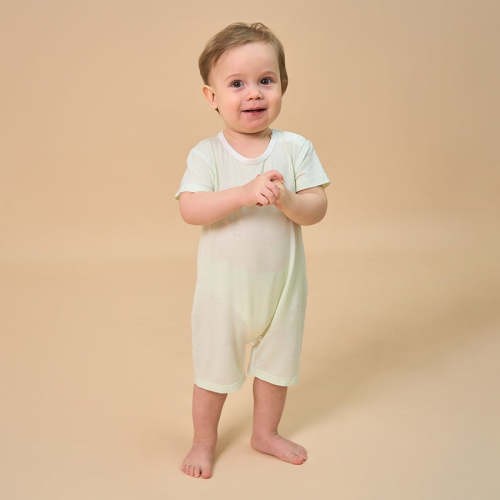 Silky Soft TENCEL™ Modal Jacquard Romper - Green Panda