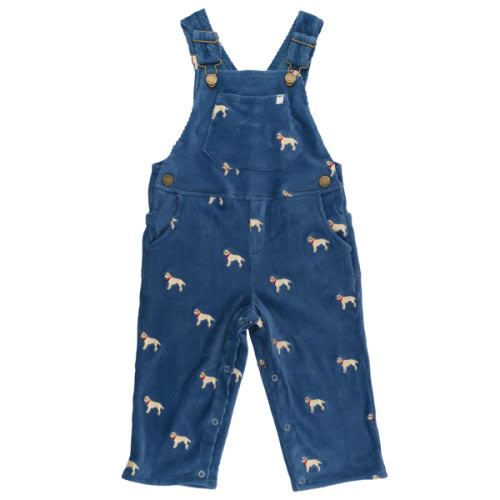 oh baby! Corduroy Bib Overalls - Labs Embroidered - Denim