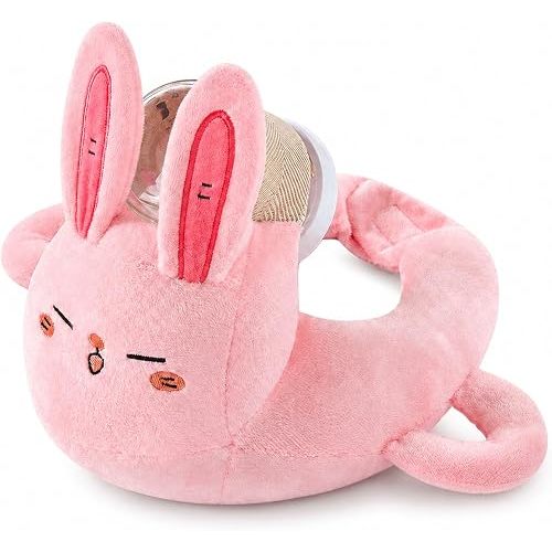 Bottle Holder Pillow Plush for Feeding, Plush Nursing Assistant Cushion with Ergonomic Support, Soft Animal Cover, Machine Washable for Home and Travel (Pink)