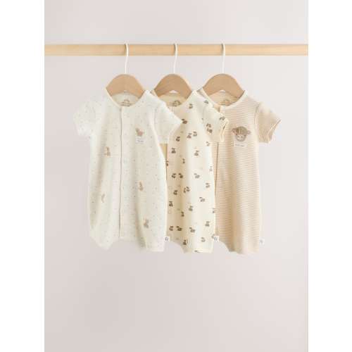 Neutral Hamish Highland Cow Jersey Baby Rompers 3 Pack