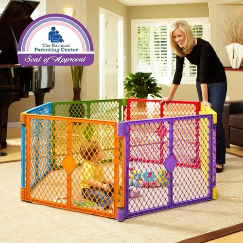 Toddleroo by North States - Superyard Colorplay Baby Play Yard: Freestanding 6-Panel Baby Playpen - Indoor or Outdoor Use - Made in USA - Encloses Up to 18.5 Square Feet - 26 Inches Tall - Colorplay