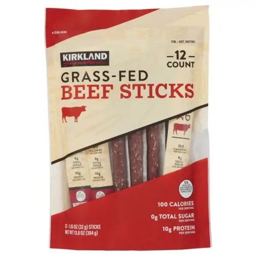 Kirkland Signature Grass-fed Beef Sticks, 1.15 oz, 12-count | Costco