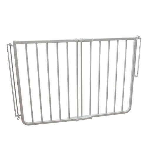 White - Cardinal Gates SS30 Stairway Special Baby Gate for Top of Stairs - Adjustable Indoor Dog Gate - Aluminum Metal Safety Gate for Kids & Pets - 27 to 42.5 Inches Wide