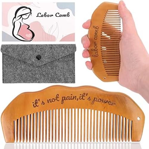 Birthing Comb for Labor Pain, Post Partum/Home Delivery Essentials, Pregnancy/Birth/Hospital Bag Must Haves, Gifts for Expecting Mom Women, Acupressure Tool for Anxiety/Natural Pain/Stress Relief