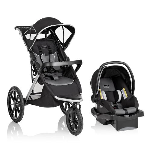 Evenflo Victory Plus Jogging Stroller Travel System with LiteMax Infant Car Seat - Grey Scale