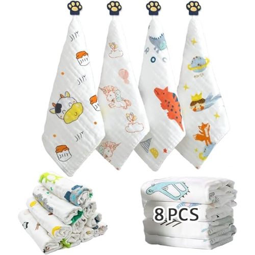 Baby Muslin Washcloths|Baby Washcloths Soft | Baby Muslin Washcloth | Face Towels for Newborn with Sensitive Skin | Shower Gift for Baby Registry 11.5X 11.5 inch(29x29cm)