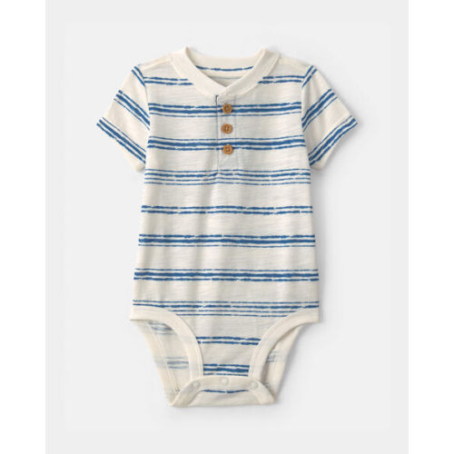 Baby Boy Striped Bodysuit - Blue/Ivory - OshKosh B'gosh | Carter's