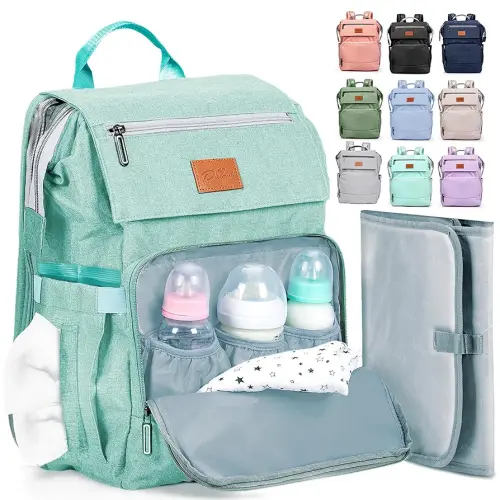 PILLANI Baby Diaper Bag Backpack - Large Bag for Boys & Girls - Diaper Backpack - Travel Diaper Bags w/Changing Pad, Baby Registry Search & Shower Gifts - Essentials Must Haves Newborn Stuff for Mom