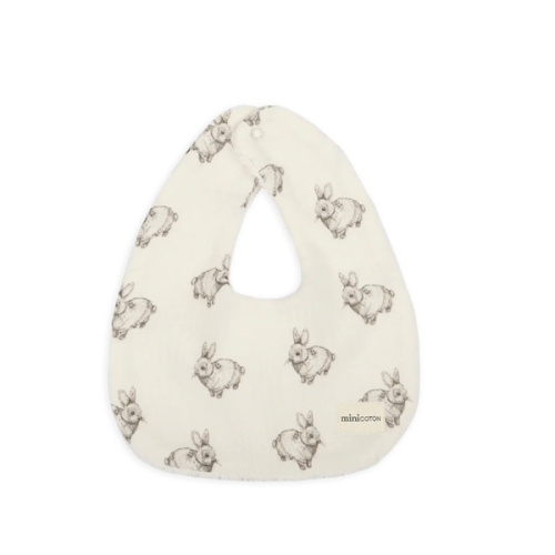 Muslin Bib Rabbit Ecru · Minicoton