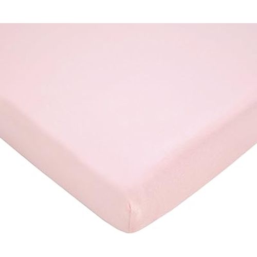 American Baby Company 100% Natural Cotton Fitted Mini Crib Sheet 38" x 24" - Soft & Breathable Small Nesting Portable Crib Sheet, Fits Pack N Play Mattresses, Baby Pink, for Boys & Girls