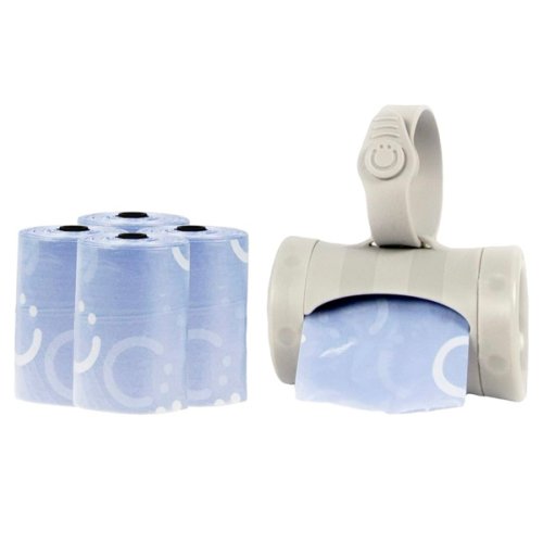 Ubbi On-the-Go Gray Bag Dispenser and Waste Disposal Bags Refill, 60 Lavender Scented Diaper Bags, Baby Savings Bundle, New Parent Gift