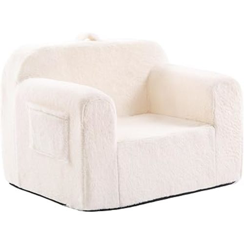 Toddler Chair Plush Kids Couch, Comfy Kids Sofa Toddler Lounger Chair for Bedroom, Convertible Couch for Girls and Boys, Reading Chair