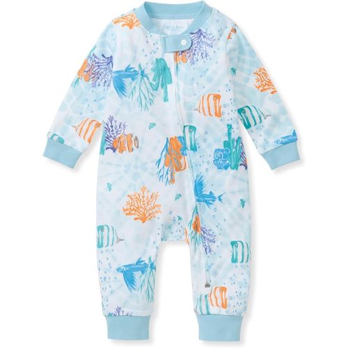 Burt's Bees Baby Boys Sleep and Play PJs, 100% Organic Cotton One-Piece Zip Front Romper Jumpsuit Pajamas