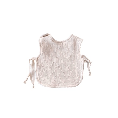 Baby & toddler bib / embroidered ecru
