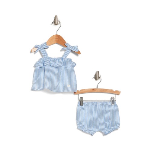 7 For All Mankind Cotton Seersucker Tank & Shorts Set