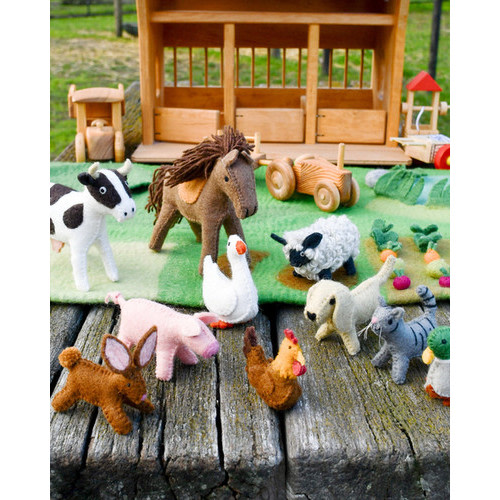 Tara Treasures Felt Farm Animals Toys Set-Set of 10 Felt Toys