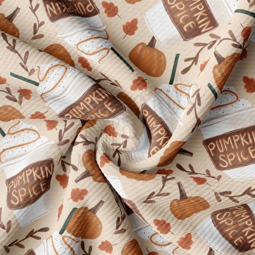 Pumpkin Printed Liverpool Bullet Textured Fabric by the yard 4Way Stretch Solid Strip Thick Knit Jersey Liverpool Fabric AA992