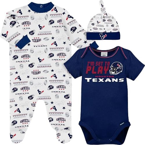 Gerber NFL Baby 3-Piece Footed Sleep and Play and Bodysuit Gift Set