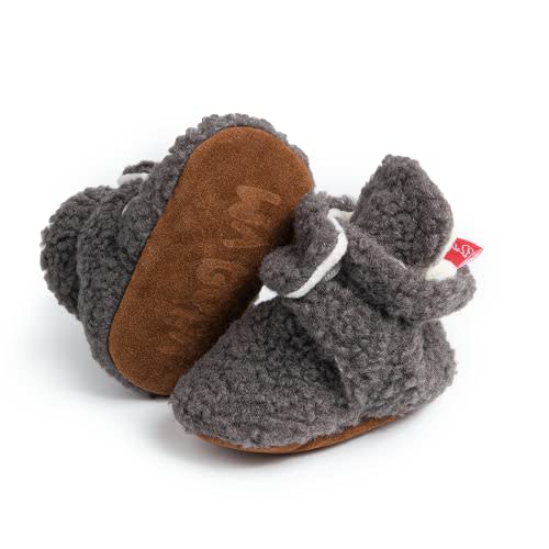 Meckior Newborn Infant Baby Girls Boys Warm Fleece Winter Booties First Walkers Slippers Shoes