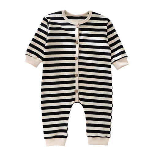 Diufon Baby Boys Girls Bodysuit Cotton Long Sleeve Striped Home Crawling Jumpsuit Newborn Toddler Overalls