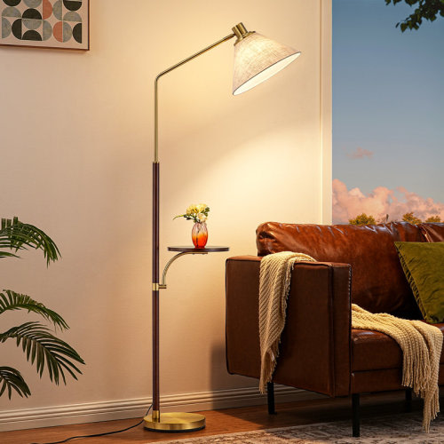 Mercer41 63'' Dimmable Tray Table Floor Lamp With Remote Control (Bulb Included) & Reviews | Wayfair
